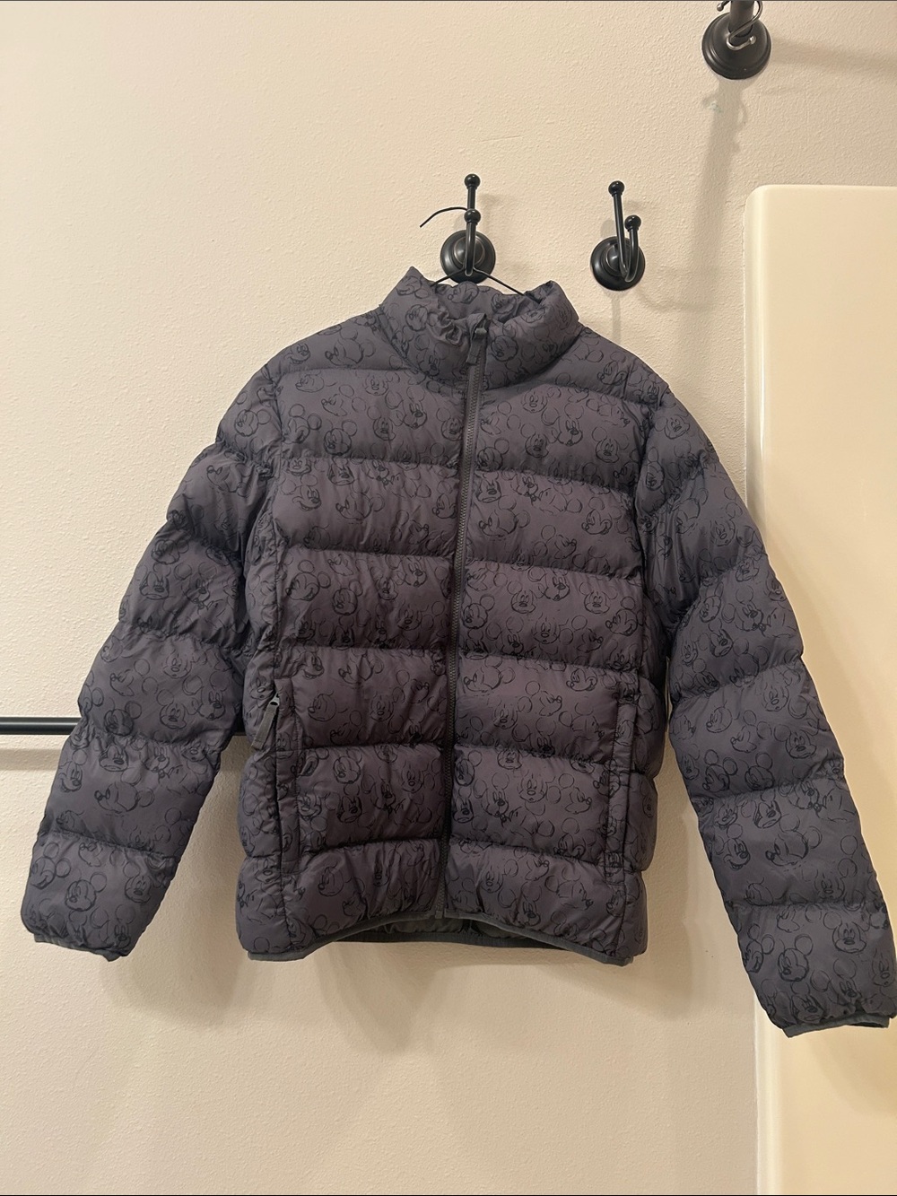 Disney Kids Black Charcoal Mickey Mouse Puffer Jacket